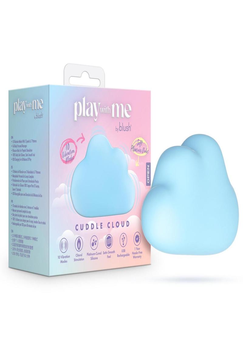 Masajeador de clítoris recargable de silicona Play With Me Cuddle Cloud - Azul