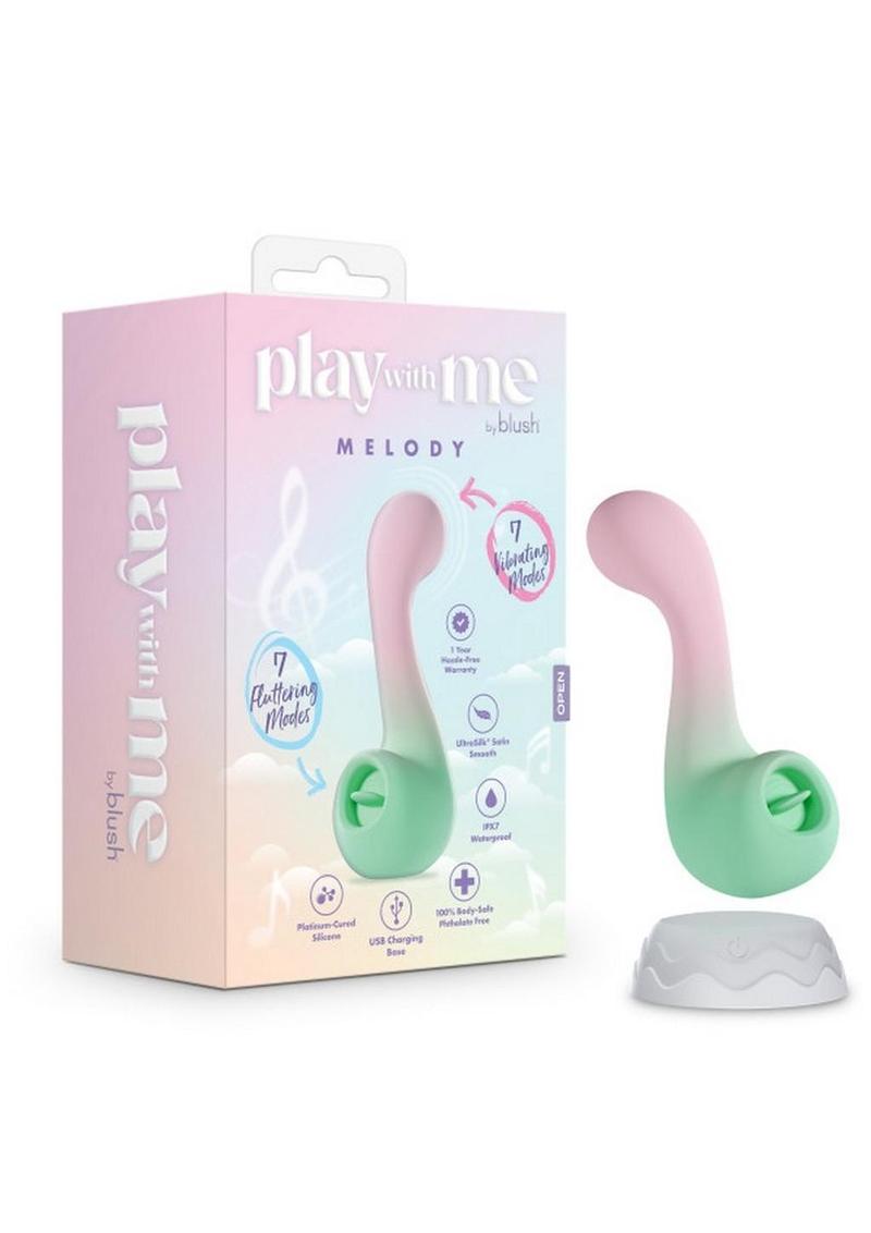 Vibrador recargable de silicona de doble extremo Play With Me Melody - Rosa/Verde