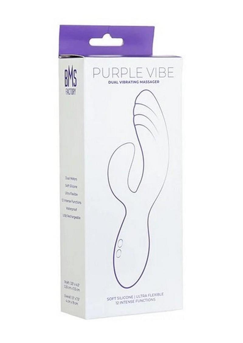 Masajeador de doble vibración de silicona recargable Purple Vibe - Morado