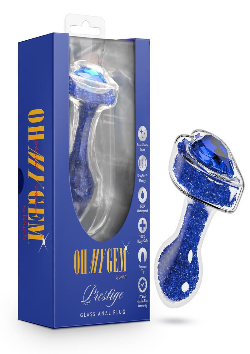 Tapón anal de cristal Oh My Gem Prestige - Azul