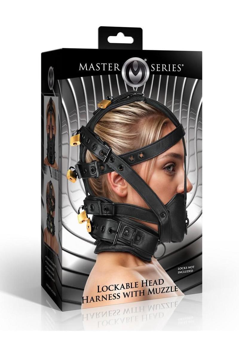 Arnés de cabeza con bozal y cerradura Master Series - Negro