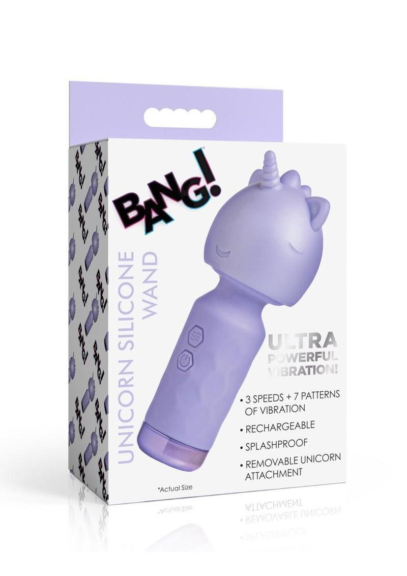 Varita mágica de silicona recargable Bang Unicorn - Morada