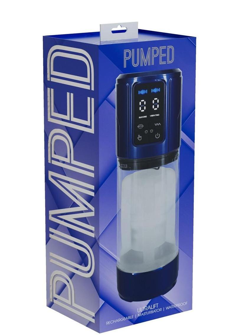 Masturbador recargable Pumped UltraLift de 10 funciones - Azul metalizado