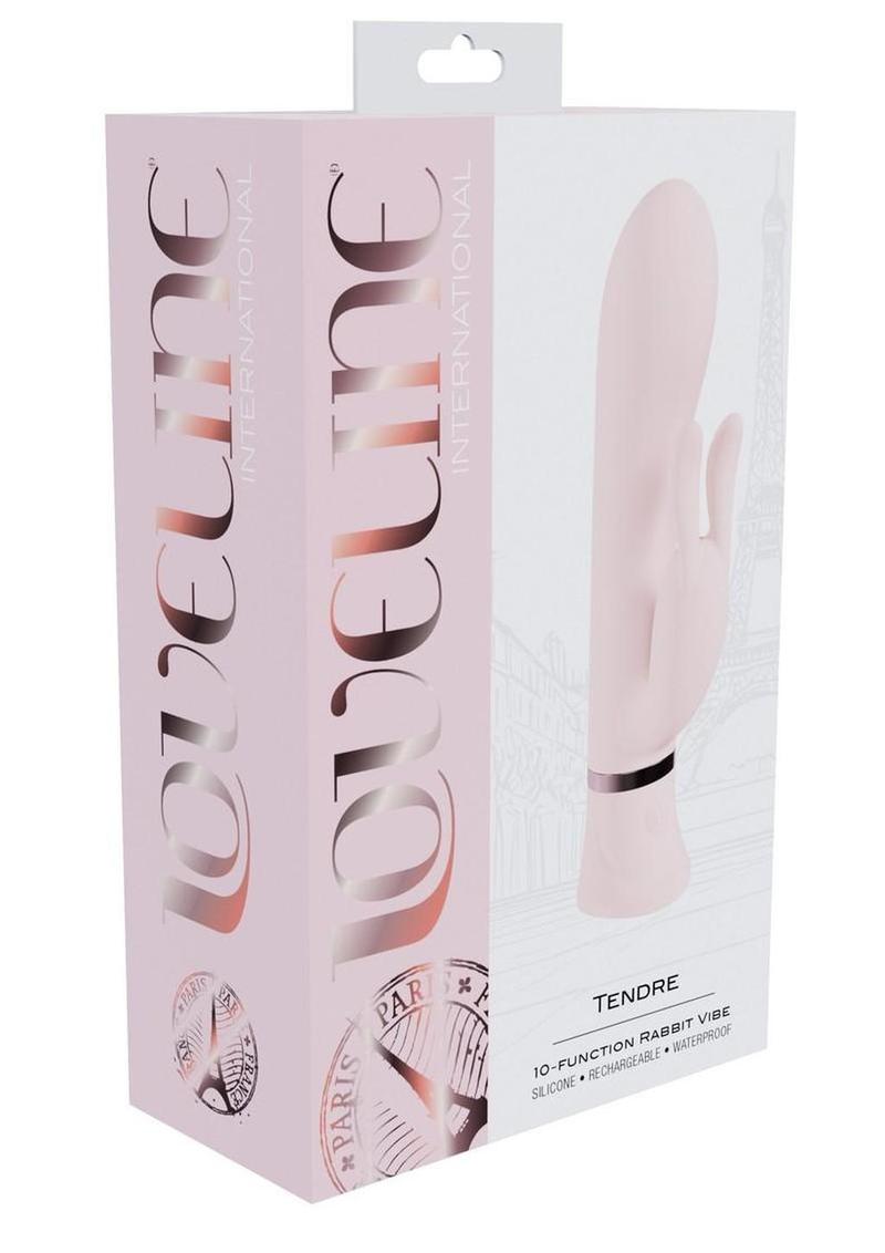 Vibrador de conejo recargable de silicona Loveline Tendre con 10 funciones - Rosa