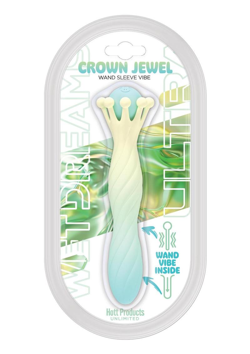 Varita vibradora Wet Dreams Crown Jewel de silicona recargable con cetro - Multicolor