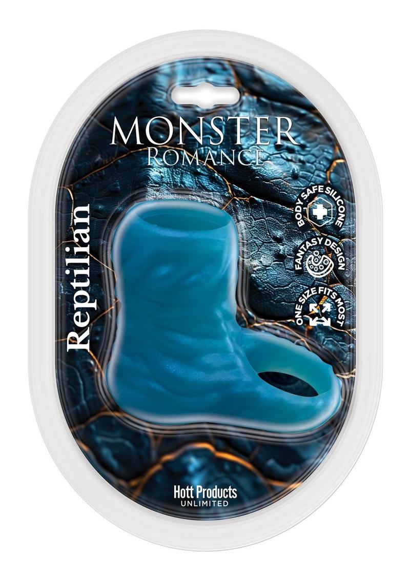 Funda de silicona para pene Monster Romance Riptilian - Azul