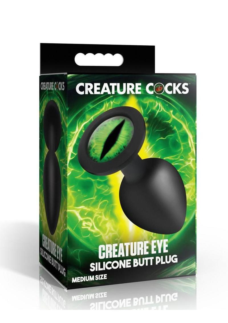 Tapón anal de silicona Creature Cocks Green Eye - Mediano - Negro/Verde