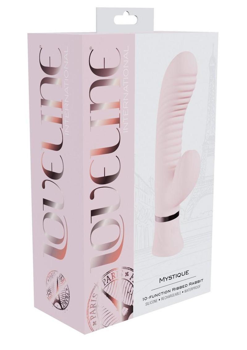 Loveline Mystique - Conejo de silicona acanalado recargable con 10 funciones - Rosa