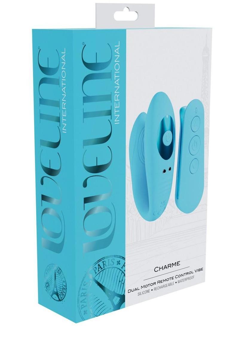 Vibrador recargable de silicona con doble motor Loveline Charme - Azul
