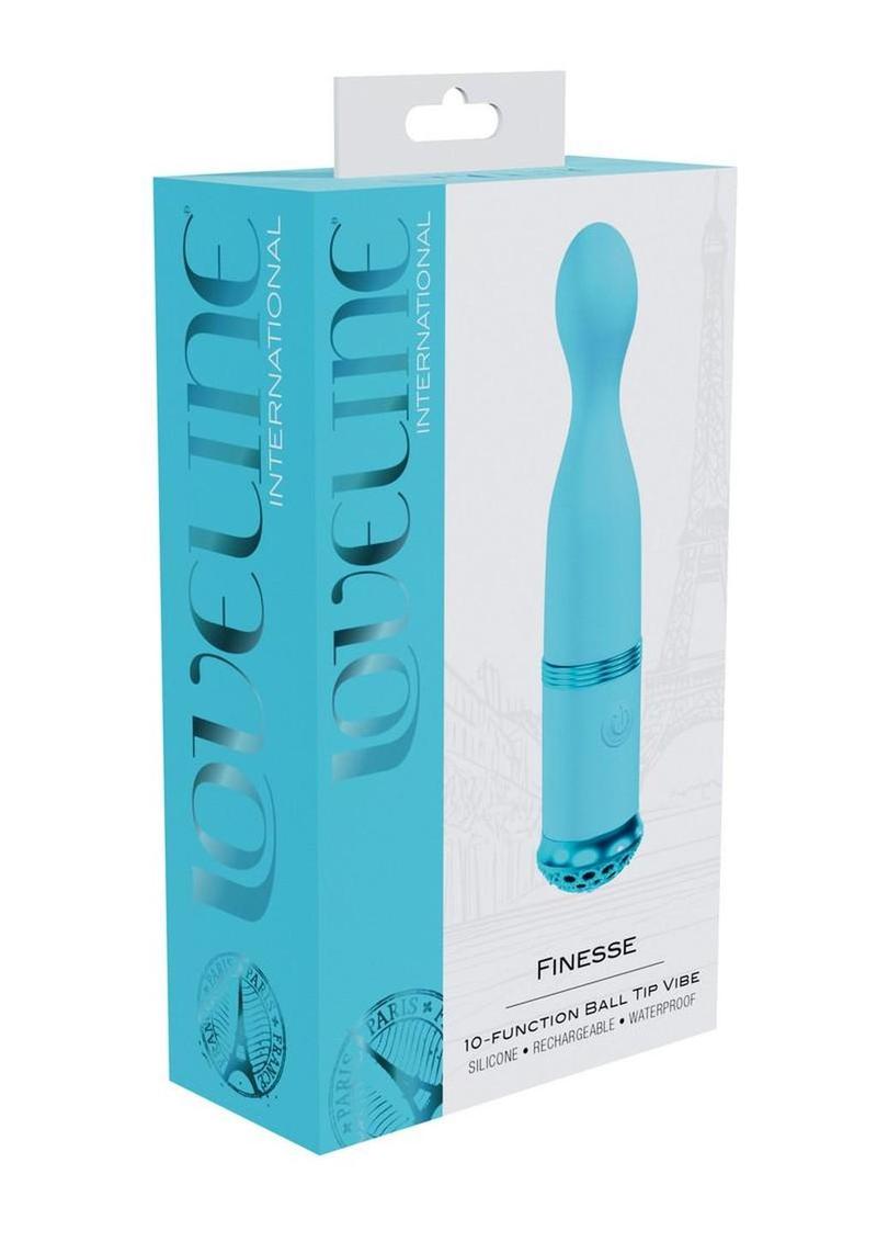 Vibrador Loveline Finesse de silicona recargable con 10 funciones - Azul