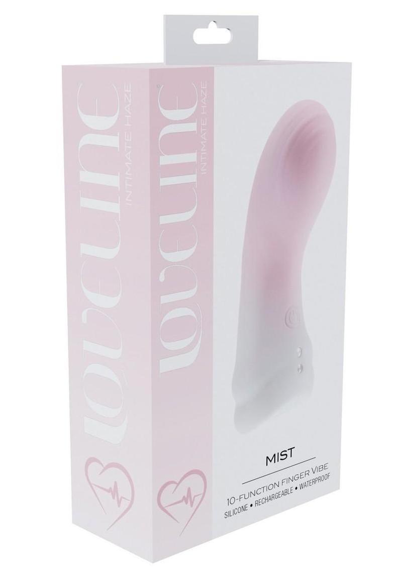 Vibrador de dedo Loveline Mist de silicona recargable con 10 funciones - Rosa