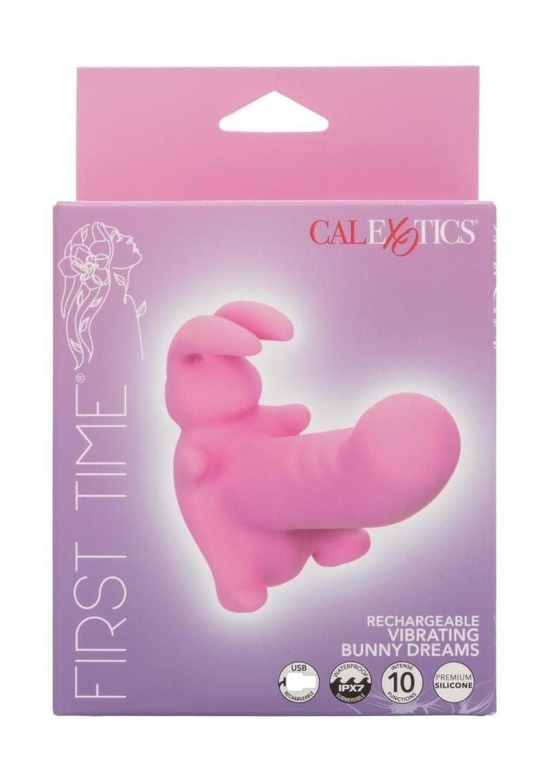 Vibrador recargable Bunny Dreams de silicona con estimulador de clítoris (primera vez) - Rosa