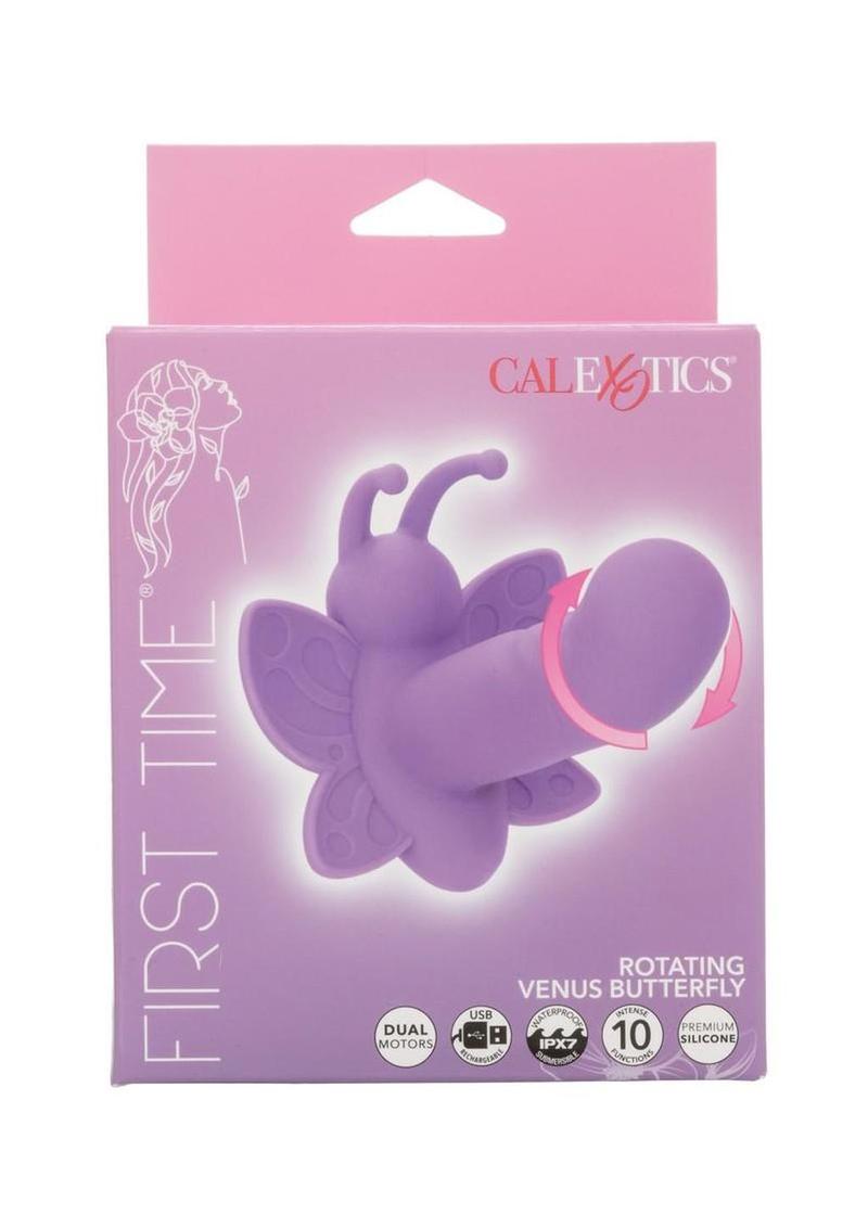 Estimulador de silicona recargable Venus Butterfly giratorio por primera vez - Morado