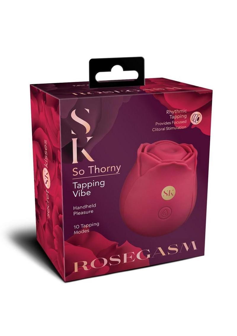 Vibrador de silicona recargable Secret Kisses Rosegasm So Thorny - Rojo