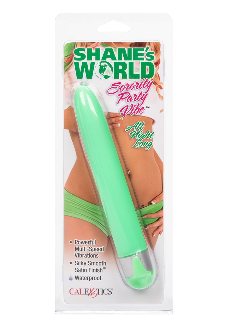 Vibrador para fiesta de hermandad Shane's World, color verde, para toda la noche