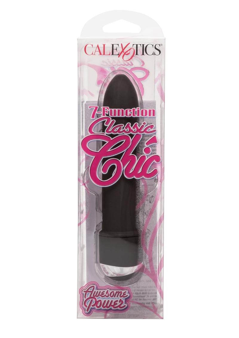 Vibrador clásico elegante de 7 funciones, 4,25 pulgadas, color negro