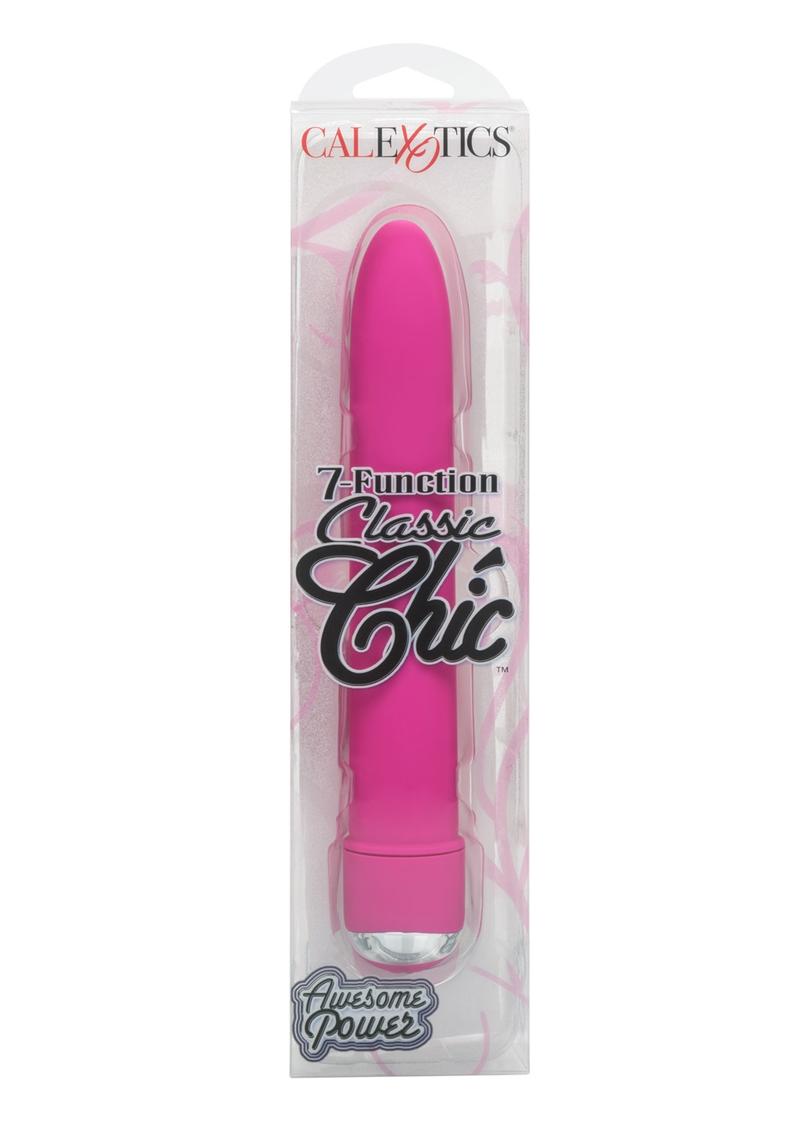 Vibrador rosa clásico y elegante de 6 pulgadas con 7 funciones