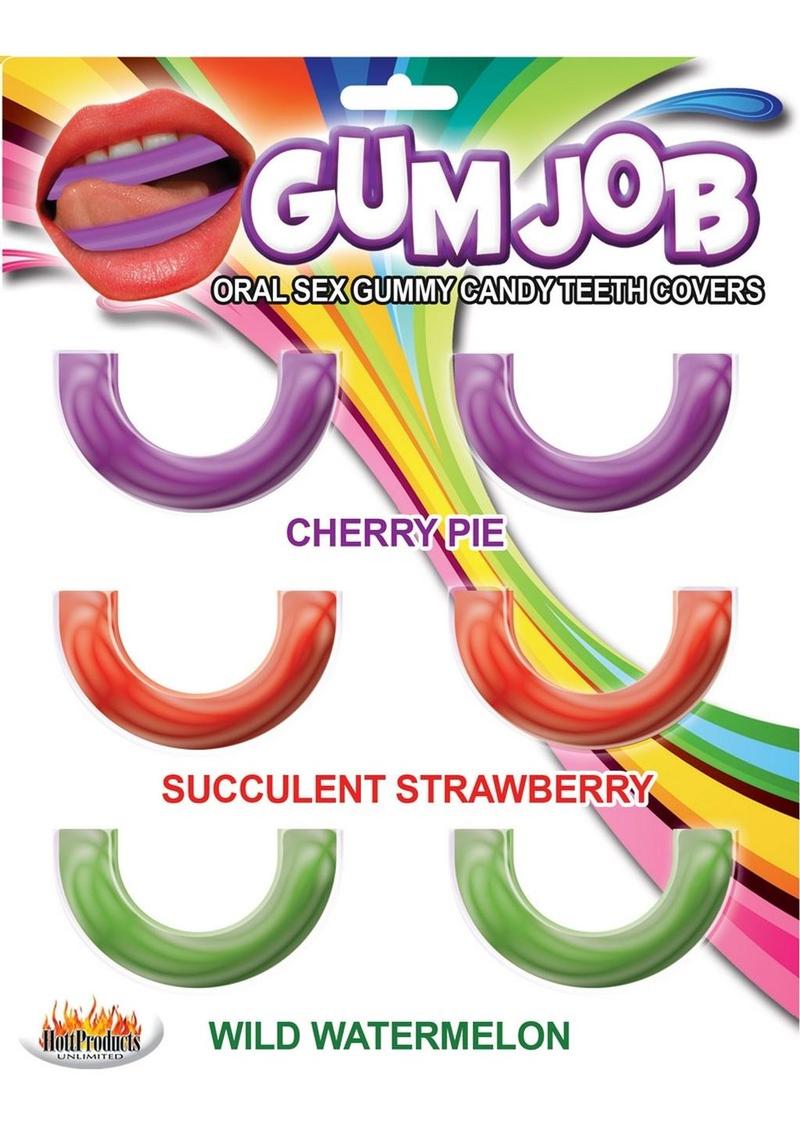 Cubredientes de goma Gum Job para sexo oral con sabores surtidos (paquete de 6)