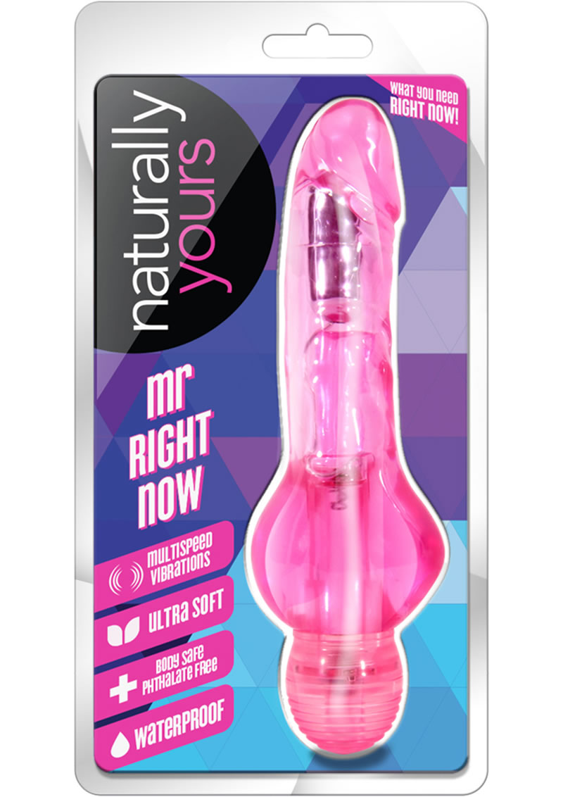 Consolador vibrador Naturally Yours Mr. Right Now de 16,5 cm - Rosa
