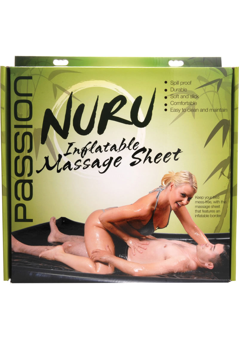Sábana de masaje inflable de vinilo Passion Nuru - Negra