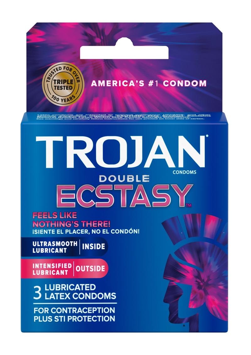 Condones Trojan Double Ecstasy (paquete de 3)