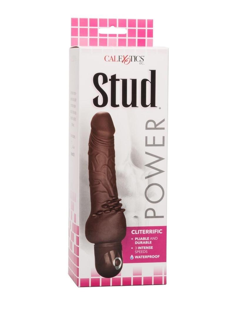 Consolador vibrador Power Stud Cliterrific - Chocolate