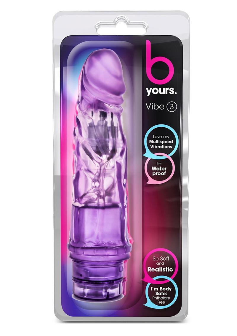 Consolador vibrador B Yours Vibe 3 de 18 cm - Morado