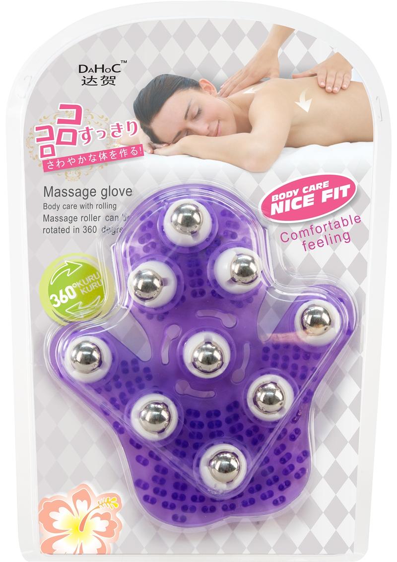 Guante masajeador de bolas de rodillo Simple and True - Morado