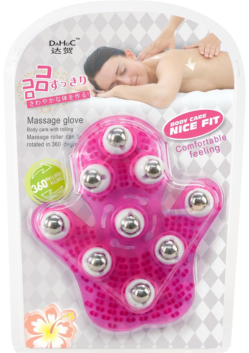 Guante masajeador de bolas de rodillo Simple and True - Rosa