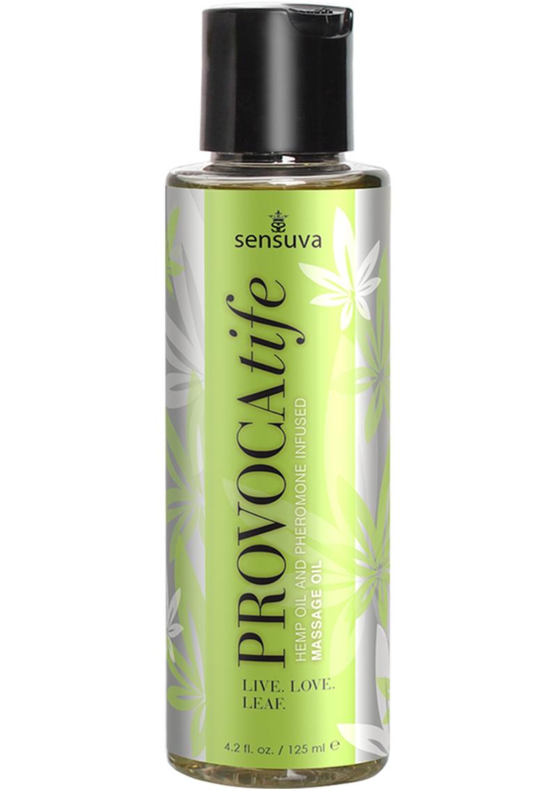 Aceite de masaje con infusión de feromonas y aceite de cáñamo Provocatife, 118 ml