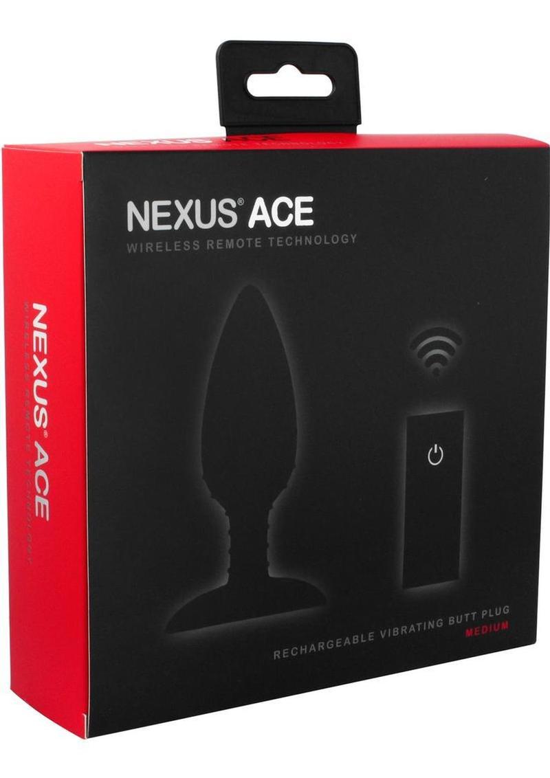 Tapón vibrador con control remoto Ace, tamaño mediano, color negro