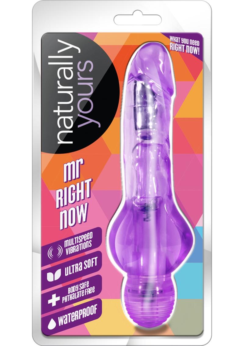 Consolador vibrador Naturally Yours Mr. Right Now de 16,5 cm - Morado
