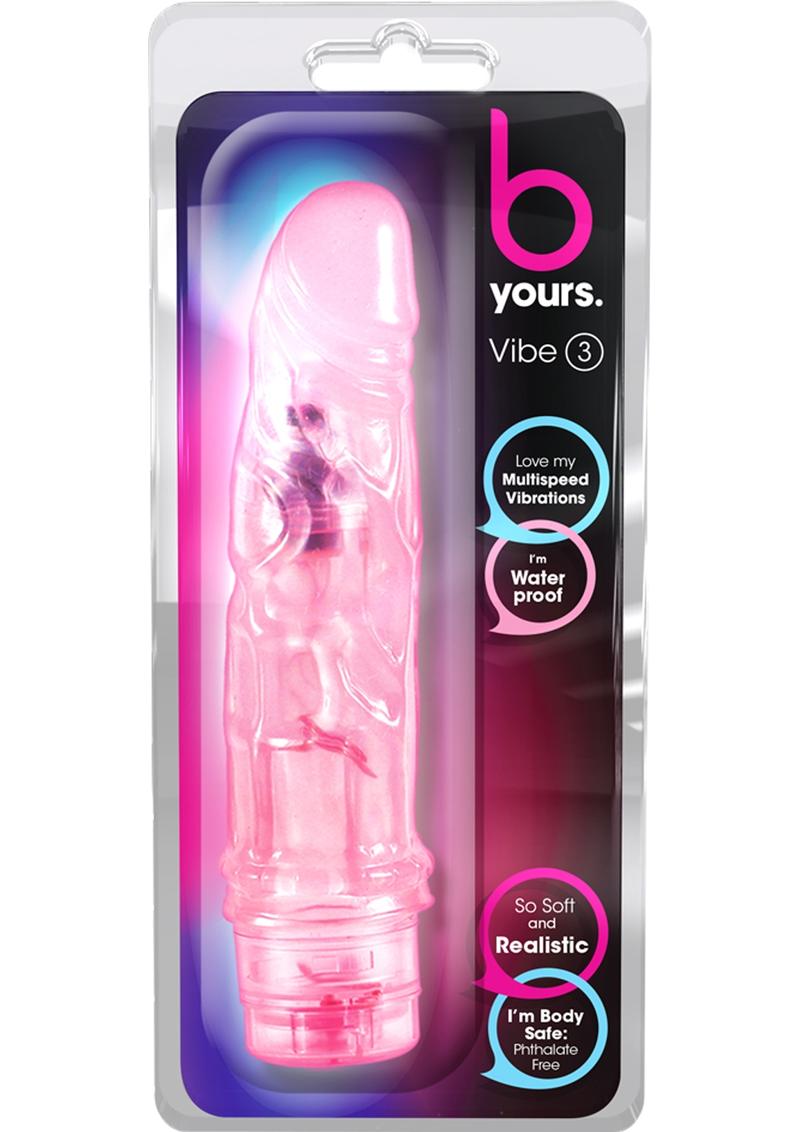 Consolador vibrador B Yours Vibe 3 de 18 cm - Rosa