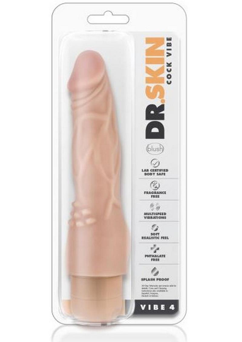 Consolador vibrador Dr. Skin Silver Collection Cock Vibe 4 de 20 cm - Vainilla