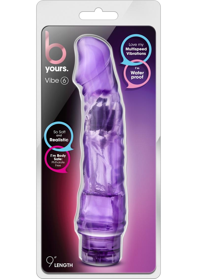 B Yours Vibe 6 Consolador Vibrador 9 pulgadas - Morado