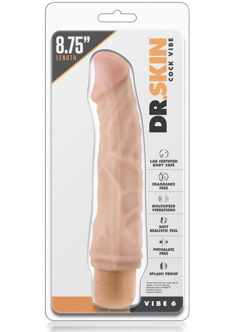 Consolador vibrador Dr. Skin Silver Collection Cock Vibe 6 de 22 cm - Vainilla