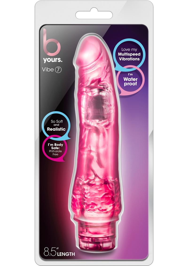 Consolador vibrador B Yours Vibe 7 de 8,5 pulgadas - Rosa