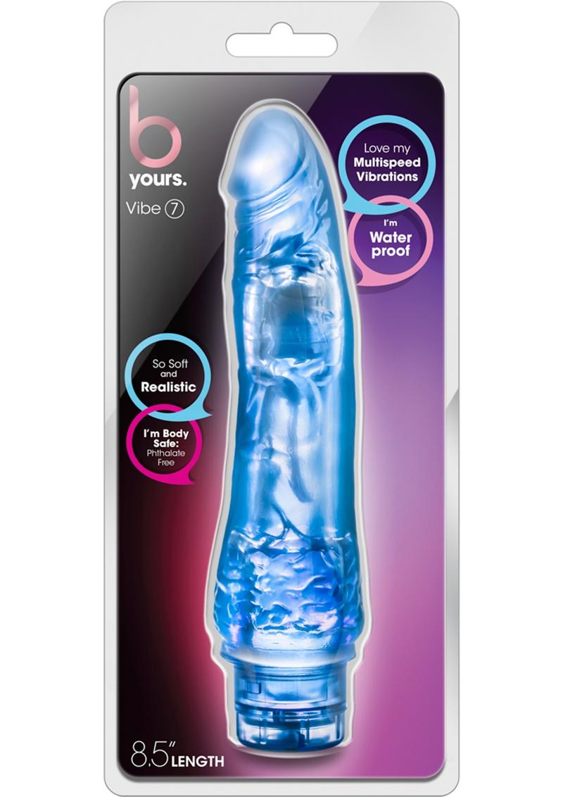 Consolador vibrador B Yours Vibe 7 de 8,5 pulgadas - Azul