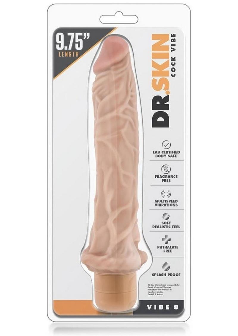 Consolador vibrador Dr. Skin Silver Collection Cock Vibe 8 de 25 cm - Vainilla