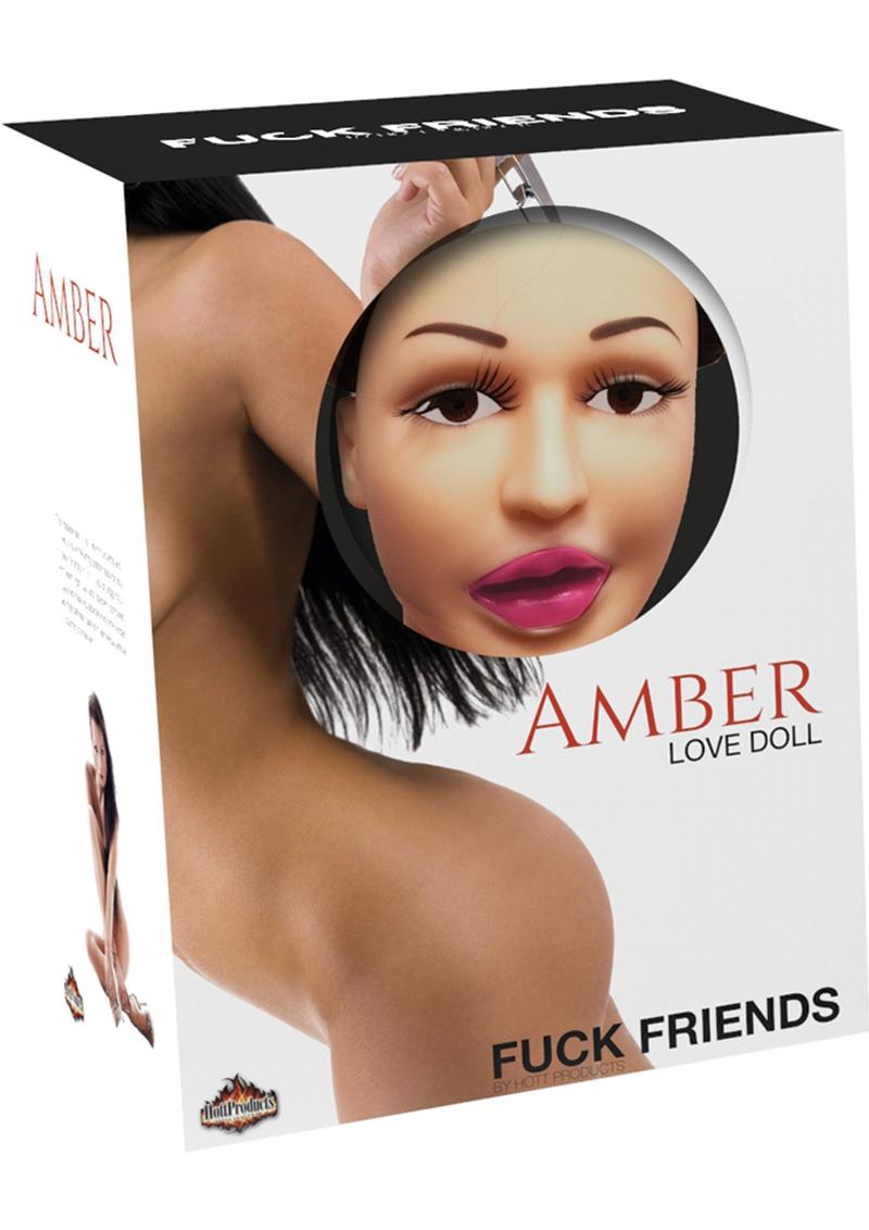 Muñeca inflable de amor Amber de Fuck Friends con vagina vibradora, resistente al agua - Vainilla
