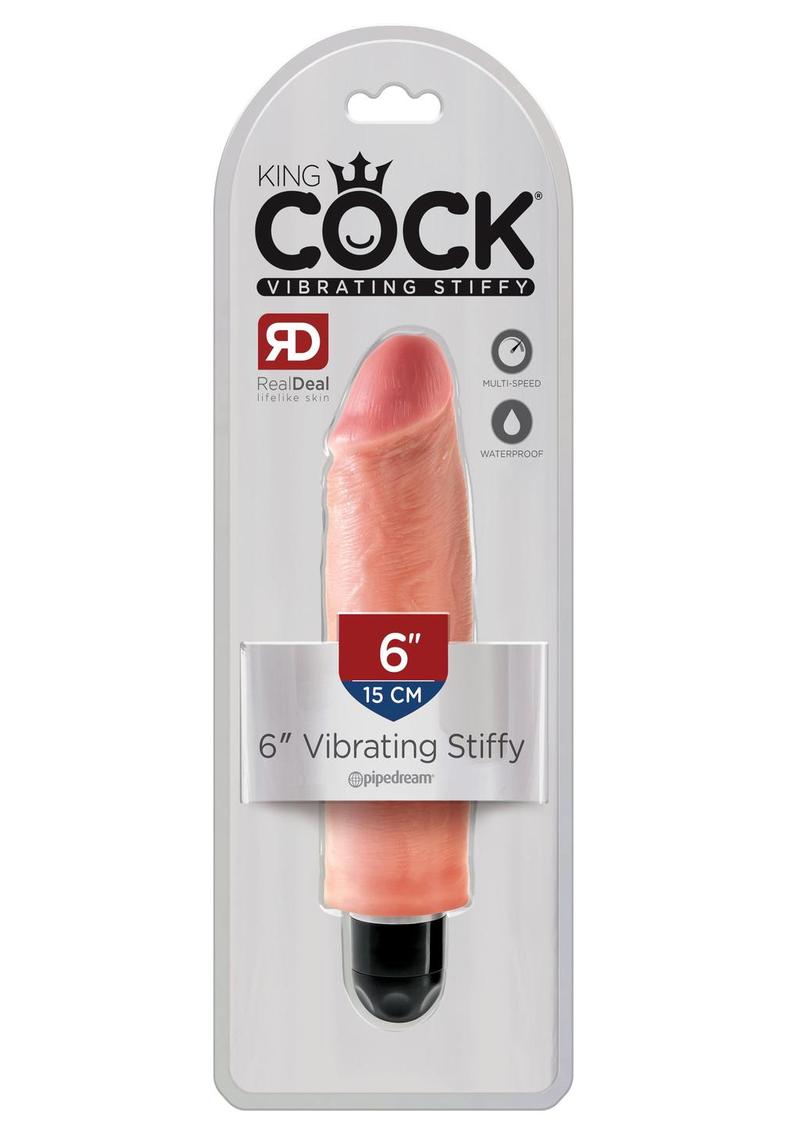 Consolador rígido vibrador King Cock de 15 cm - Vainilla