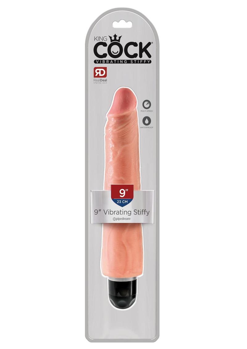 Consolador rígido vibrador King Cock de 23 cm - Vainilla