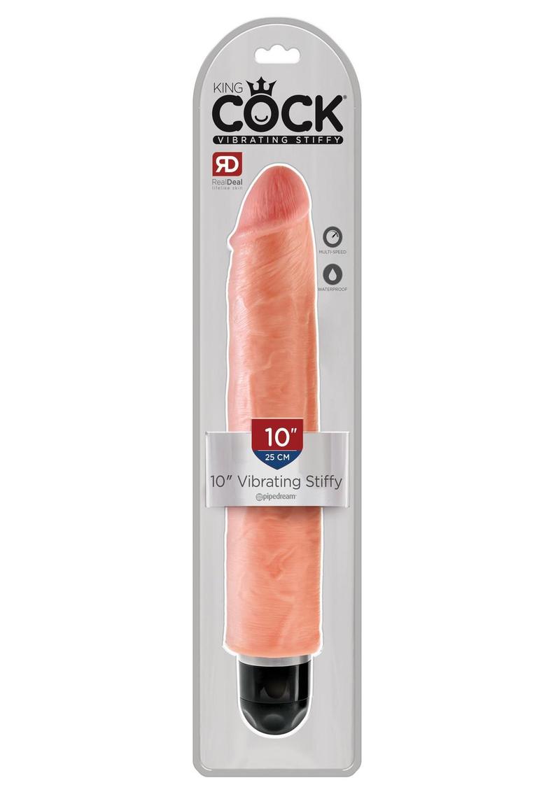 Consolador rígido vibrador King Cock de 25 cm - Vainilla