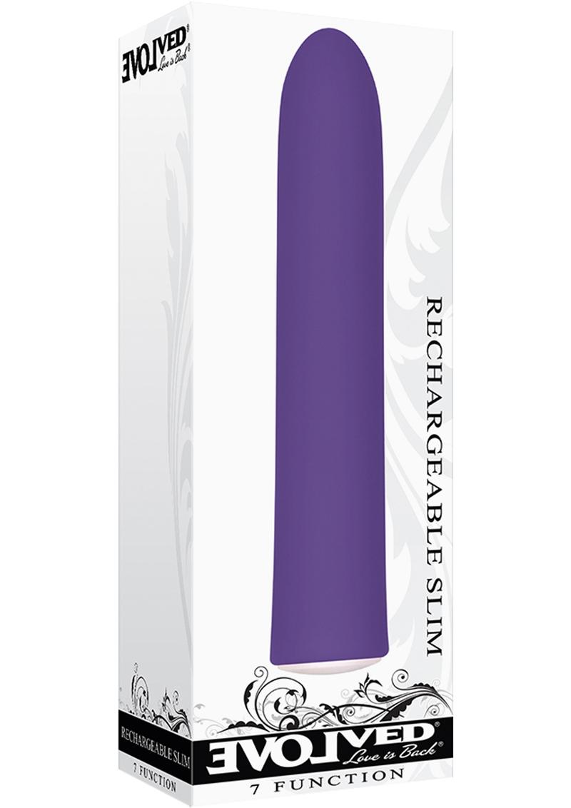 Vibrador delgado recargable de 7 funciones - Morado