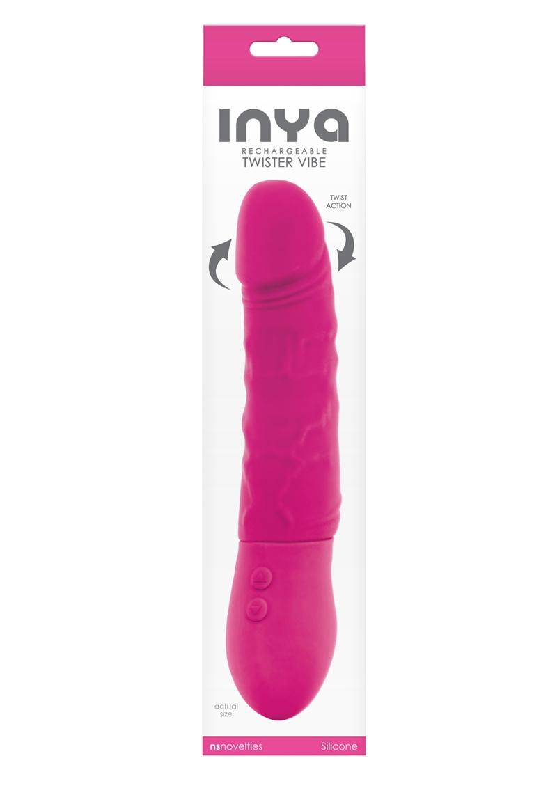 Vibrador recargable de silicona Inya Twister - Rosa