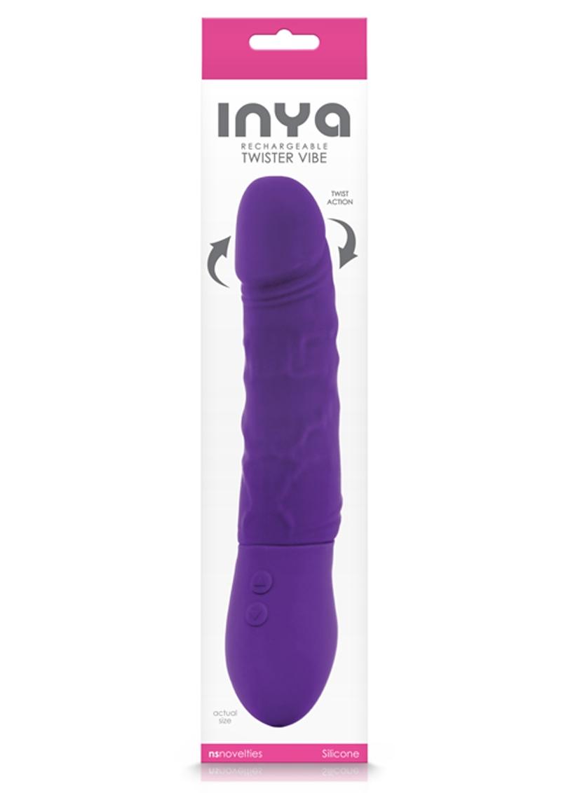 Vibrador recargable de silicona Inya Twister - Morado