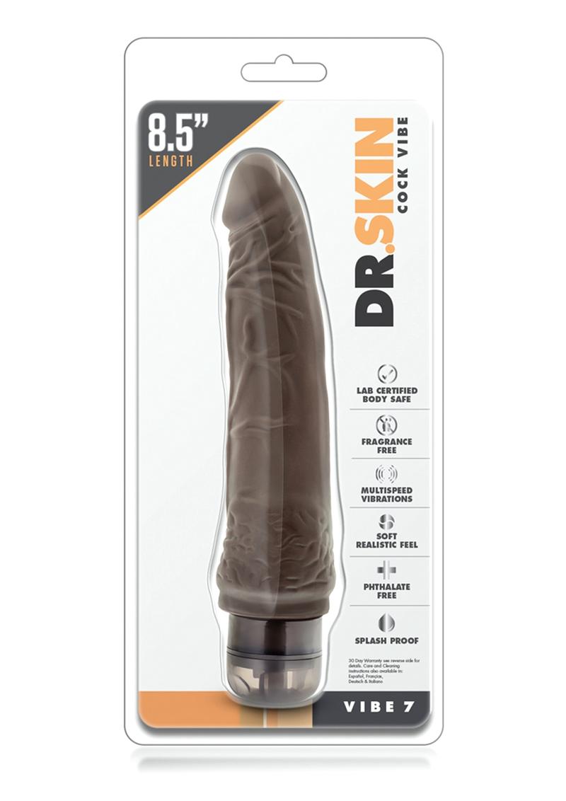 Consolador vibrador Dr. Skin Silver Collection Cock Vibe 7 de 21,5 cm - Chocolate