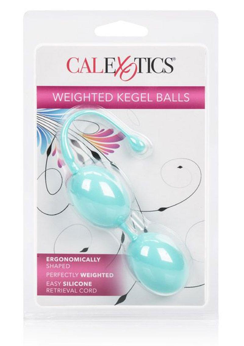 Bolas Kegel de silicona con peso y cordón de recuperación - Verde azulado
