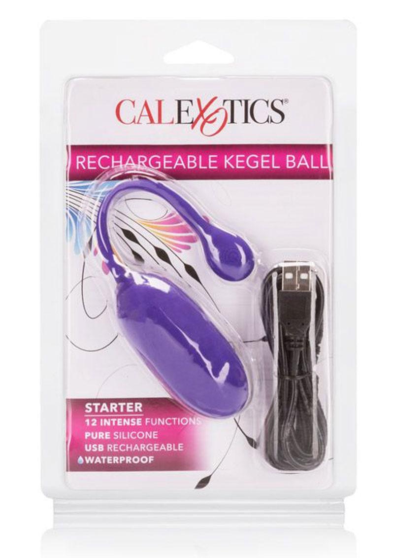 Bola Kegel Recargable por USB de Silicona, Resistente al Agua, 7,6 cm - Morado