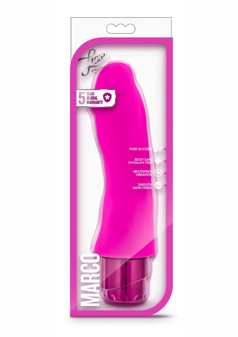 Consolador vibrador de silicona Luxe Marco de 19 cm - Rosa